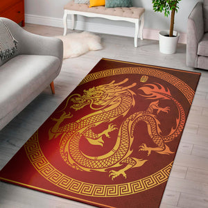 Chinese Dragon Zodiac Sign Print Area Rug