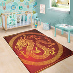 Chinese Dragon Zodiac Sign Print Area Rug