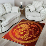 Chinese Dragon Zodiac Sign Print Area Rug