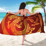 Chinese Dragon Zodiac Sign Print Beach Sarong Wrap