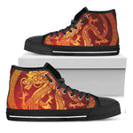 Chinese Dragon Zodiac Sign Print Black High Top Shoes