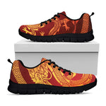 Chinese Dragon Zodiac Sign Print Black Sneakers