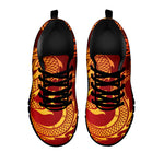 Chinese Dragon Zodiac Sign Print Black Sneakers