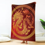 Chinese Dragon Zodiac Sign Print Blanket