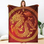Chinese Dragon Zodiac Sign Print Blanket