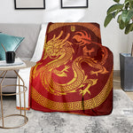 Chinese Dragon Zodiac Sign Print Blanket
