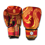Chinese Dragon Zodiac Sign Print Boxing Gloves