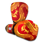 Chinese Dragon Zodiac Sign Print Boxing Gloves