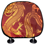 Chinese Dragon Zodiac Sign Print Car Headrest Covers