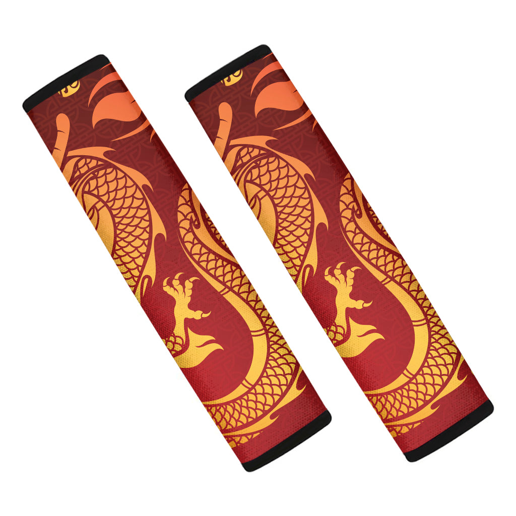 Chinese Dragon Zodiac Sign Print Car Seat Belt Covers