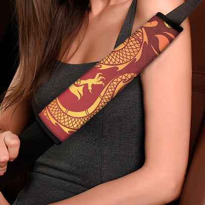 Chinese Dragon Zodiac Sign Print Car Seat Belt Covers