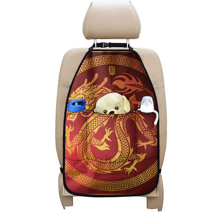 Chinese Dragon Zodiac Sign Print Car Seat Organizers
