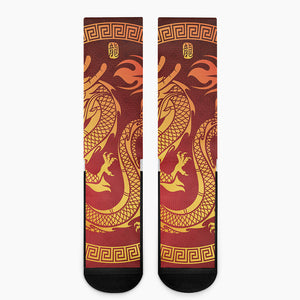 Chinese Dragon Zodiac Sign Print Crew Socks