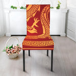 Chinese Dragon Zodiac Sign Print Dining Chair Slipcover