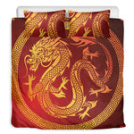 Chinese Dragon Zodiac Sign Print Duvet Cover Bedding Set