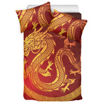 Chinese Dragon Zodiac Sign Print Duvet Cover Bedding Set