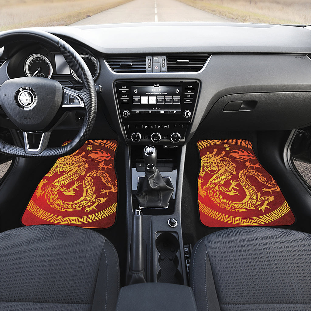 Chinese Dragon Zodiac Sign Print Front Car Floor Mats