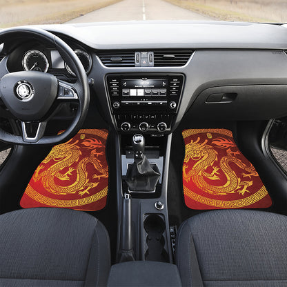 Chinese Dragon Zodiac Sign Print Front Car Floor Mats