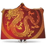 Chinese Dragon Zodiac Sign Print Hooded Blanket