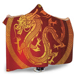 Chinese Dragon Zodiac Sign Print Hooded Blanket