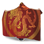 Chinese Dragon Zodiac Sign Print Hooded Blanket