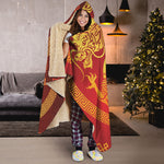 Chinese Dragon Zodiac Sign Print Hooded Blanket