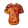 Chinese Dragon Zodiac Sign Print Men's Baseball Jersey