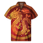 Chinese Dragon Zodiac Sign Print Men's Short Sleeve Shirt