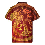 Chinese Dragon Zodiac Sign Print Men's Short Sleeve Shirt