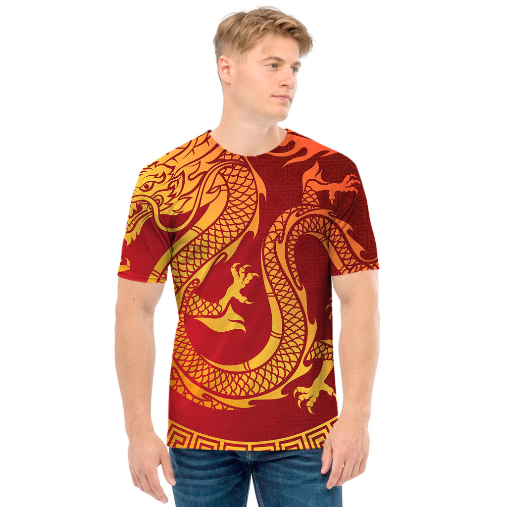 Chinese Dragon Zodiac Sign Print Men's T-Shirt