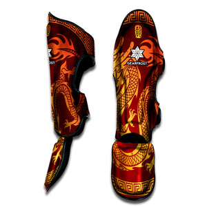 Chinese Dragon Zodiac Sign Print Muay Thai Shin Guard