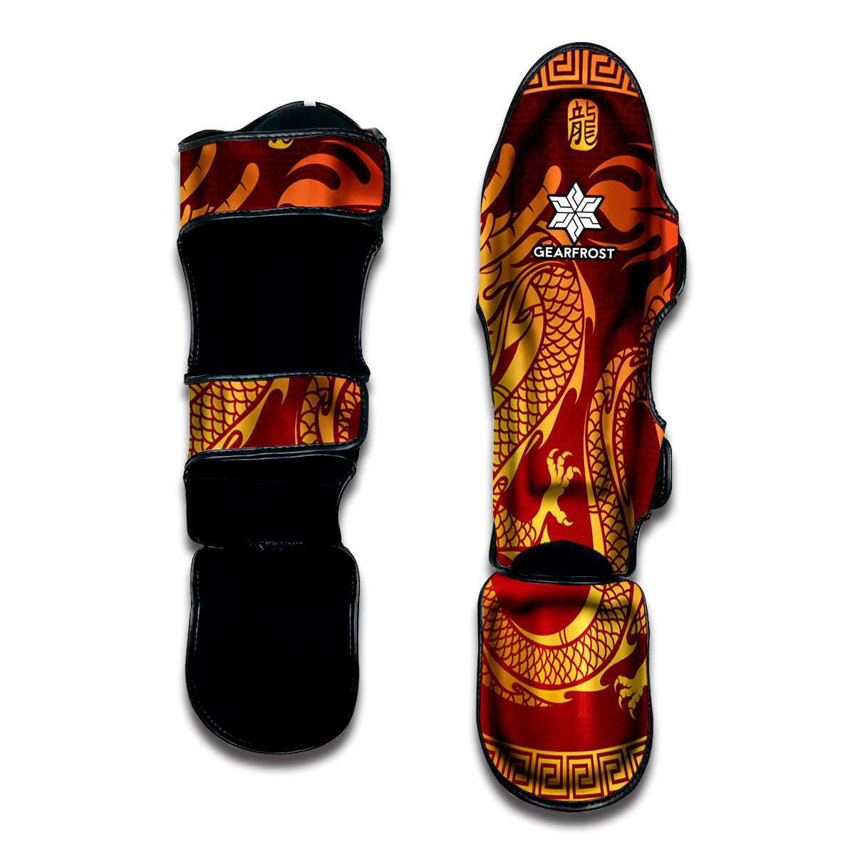 Chinese Dragon Zodiac Sign Print Muay Thai Shin Guard