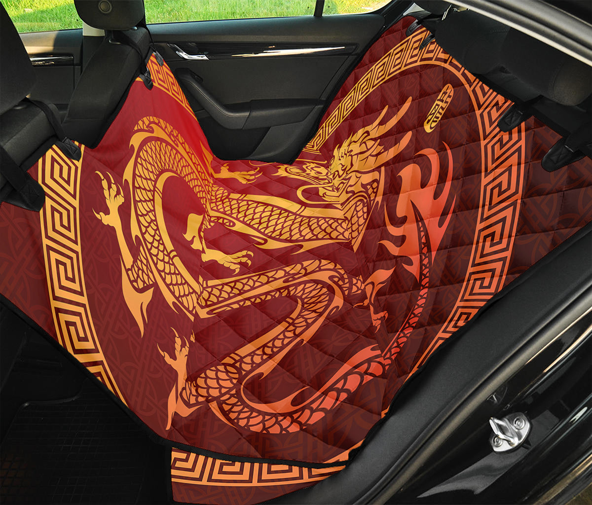 Chinese Dragon Zodiac Sign Print Pet Car Back Seat Cover