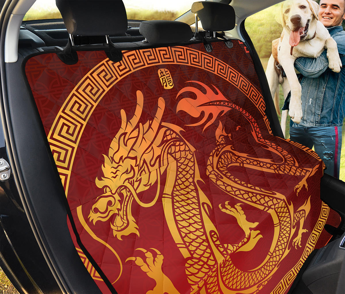 Chinese Dragon Zodiac Sign Print Pet Car Back Seat Cover