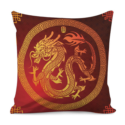 Chinese Dragon Zodiac Sign Print Pillow Cover