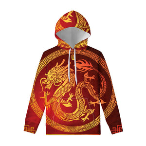 Chinese Dragon Zodiac Sign Print Pullover Hoodie