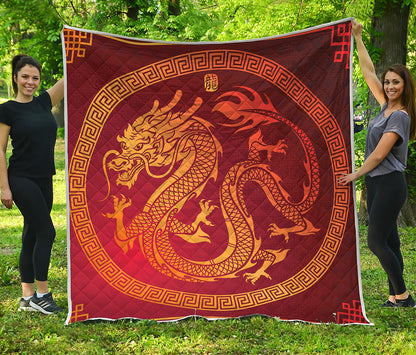 Chinese Dragon Zodiac Sign Print Quilt