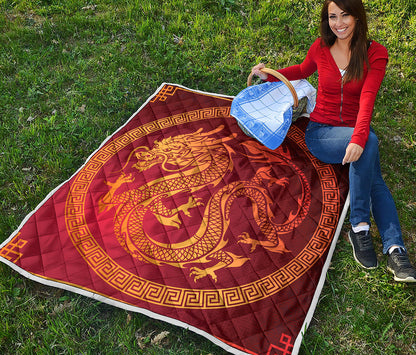 Chinese Dragon Zodiac Sign Print Quilt