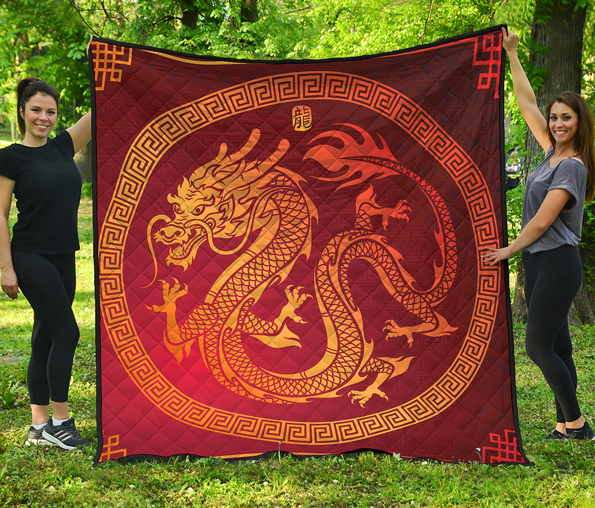 Chinese Dragon Zodiac Sign Print Quilt