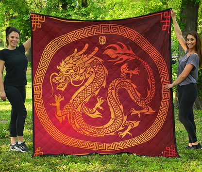 Chinese Dragon Zodiac Sign Print Quilt