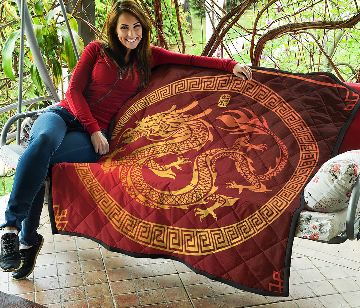 Chinese Dragon Zodiac Sign Print Quilt