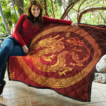 Chinese Dragon Zodiac Sign Print Quilt