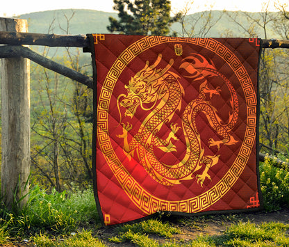 Chinese Dragon Zodiac Sign Print Quilt