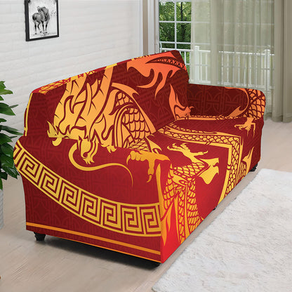 Chinese Dragon Zodiac Sign Print Sofa Cover