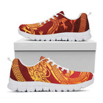 Chinese Dragon Zodiac Sign Print White Sneakers