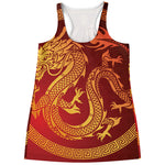 Chinese Dragon Zodiac Sign Print Women's Racerback Tank Top