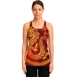 Chinese Dragon Zodiac Sign Print Women's Racerback Tank Top