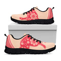 Chinese Flower Ox Zodiac Print Black Running Shoes