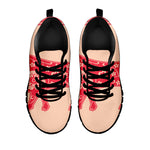 Chinese Flower Ox Zodiac Print Black Sneakers