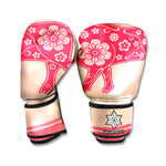Chinese Flower Ox Zodiac Print Boxing Gloves